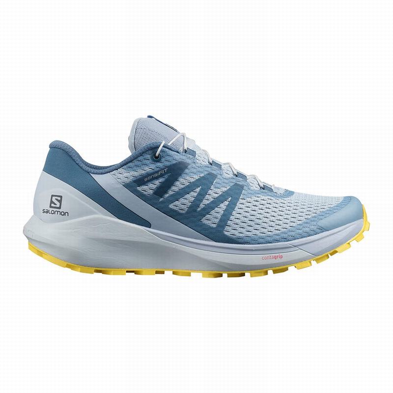 Salomon Israel SENSE RIDE 4 - Womens Running Shoes - Blue/Lemon (YKOH-87912)